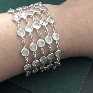 🔴 Silver link Crystal Vintage Bracelet